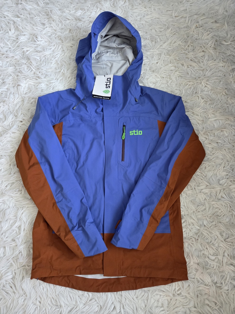 Stio Men's Two-Tone Blue & Brown Waterproof Jacket